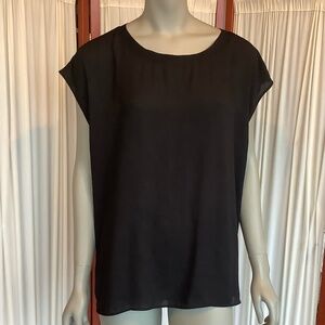 Worthington Womens Black Sheer Sleeveless Top Size 1X
